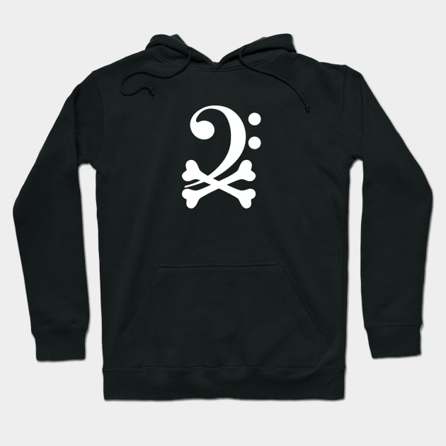 Bass Clef And Crossbones Hoodie by ANDCROSSBONES